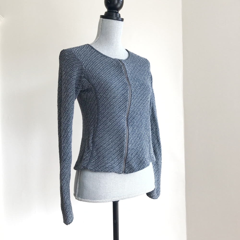 Eileen Fisher Stretch Crochet Knit Full Zip Jacket - Picture 8 of 8